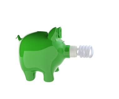 enerji verimli ampul ile Piggy banka