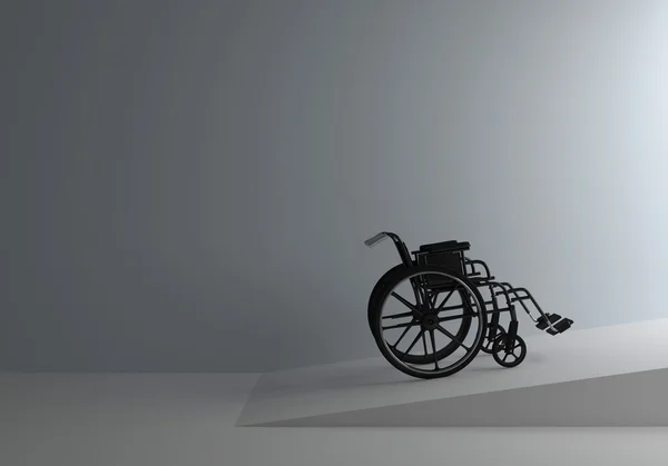 Fauteuil roulant devant la rampe pour handicapés — Photo