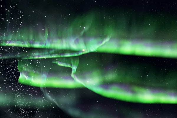 Green northern lights. aurora — Stock Photo, Image