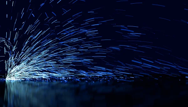 Blue Flowing Sparks — Stock Photo, Image