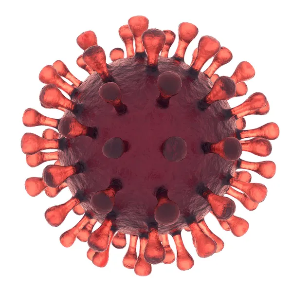 Virus- oder Bakterienzelle auf weißem Hintergrund isoliert — Stockfoto