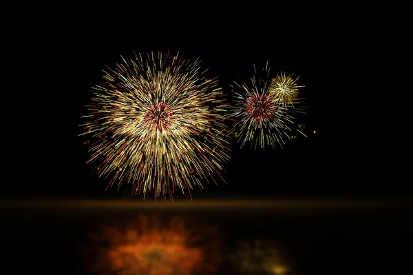 Fireworks over black background — Stock Photo, Image