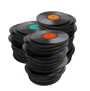 vinil kayıtlar yığını
