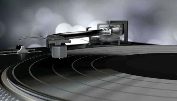 Vinyl player with a vinyl disk — Stock Photo, Image