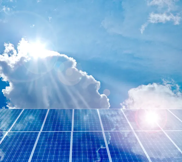 Solar panel. Photovoltaic energy from sun — Stock Photo, Image