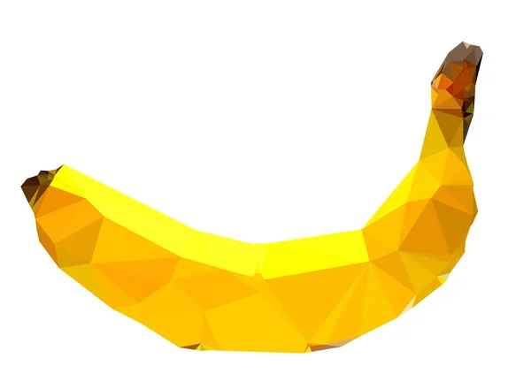 Polygonal banan Fruktillustrasjon – stockvektor