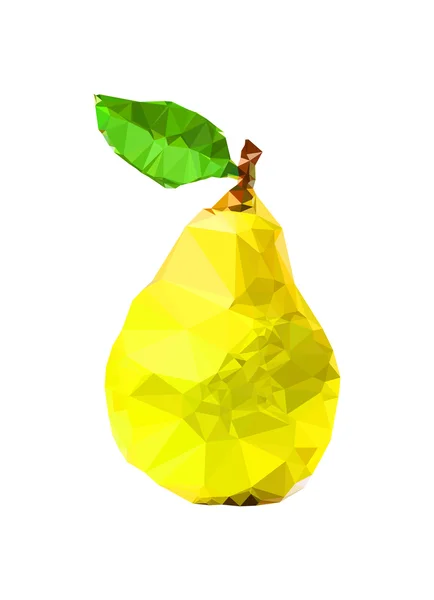 Veelhoekige gele peer illustratie — Stockvector