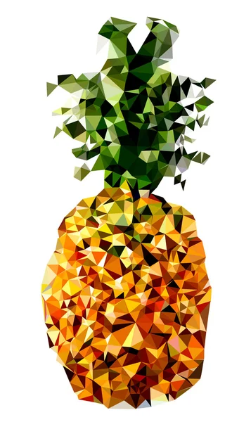 Ilustração de frutas de abacaxi poligonal — Vetor de Stock