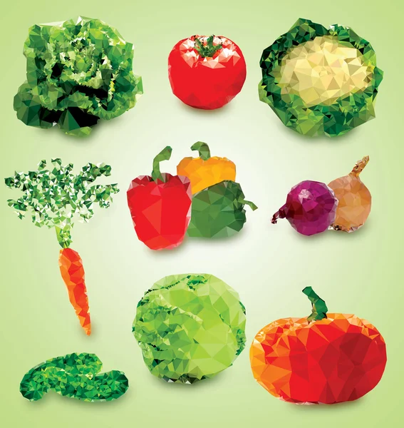 Ábra sokszög zöldségek — Stock Fotó