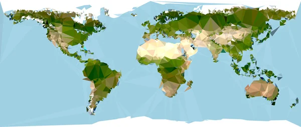 Ilustración del mapa del mundo poligonal — Vector de stock