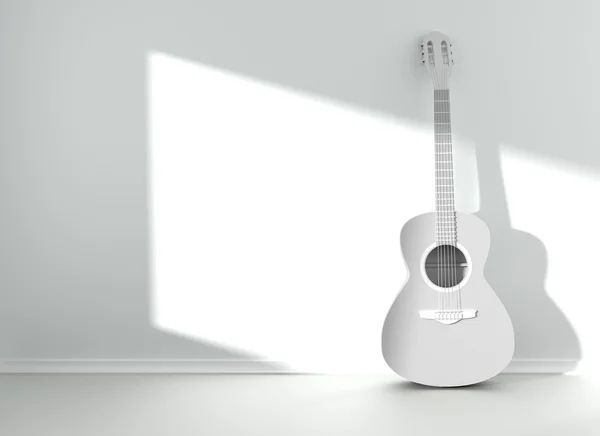 Boş boş odada gitar — Stok fotoğraf
