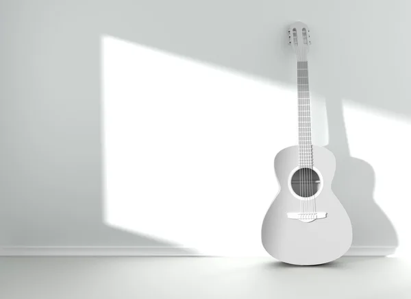 Guitarra en espacio vacío en blanco —  Fotos de Stock