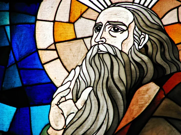 Stained Glass Detail of Prophet Elijah — Stock Photo, Image