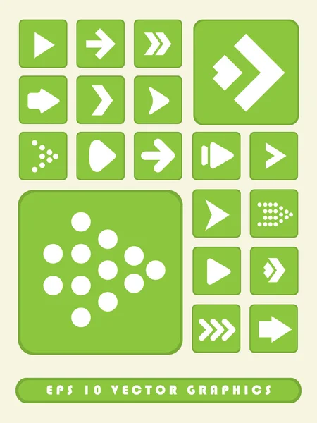 2d 绿色的箭头图标设置背景 — 图库矢量图片