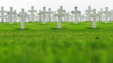 Marble Crosses on a Cemetery clipart