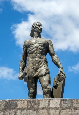 Antik bir İnka cetvel, ruminahui heykeli