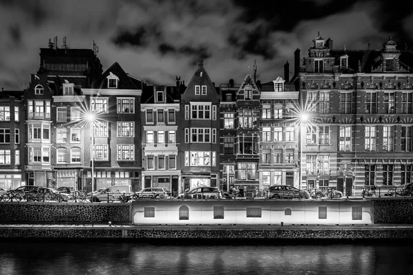 Buildings Night Amsterdam Netherlands — 图库照片