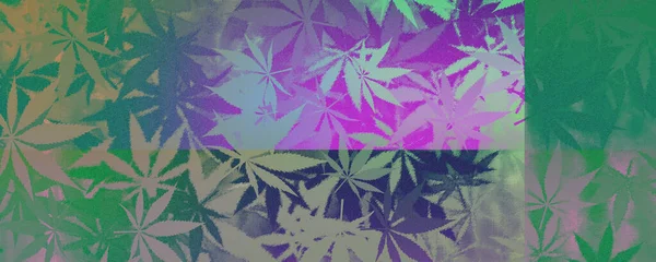 An abstract psychedelic cannabis leaf pattern background image.