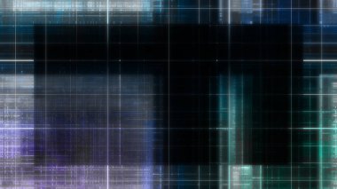 An abstract glitch art grid border background image.