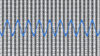 An abstract neon grunge textured wavy line background image.