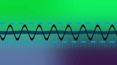 An abstract neon gradient wavy line pattern background image.