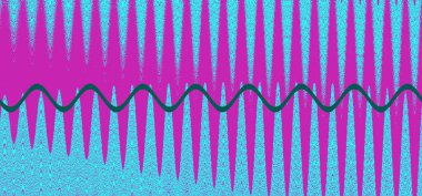 An abstract neon grunge textured wavy line background image.