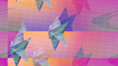 An abstract 3d shape neon background image.