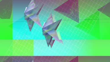 An abstract 3d shape neon background image.