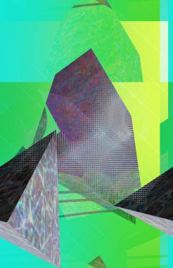 An abstract 3d shape neon background image.