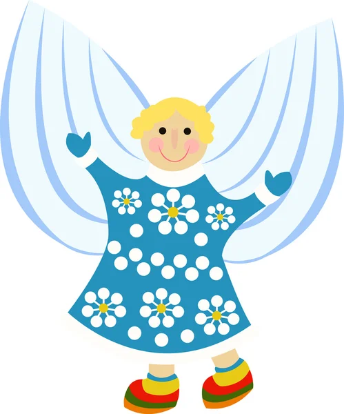 vektör karikatür melek altın saçlı beyaz izole