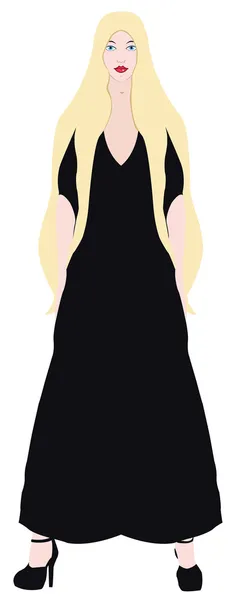 sarışın siyah elbise