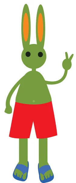 Kırmızı şort yeşil tavşan