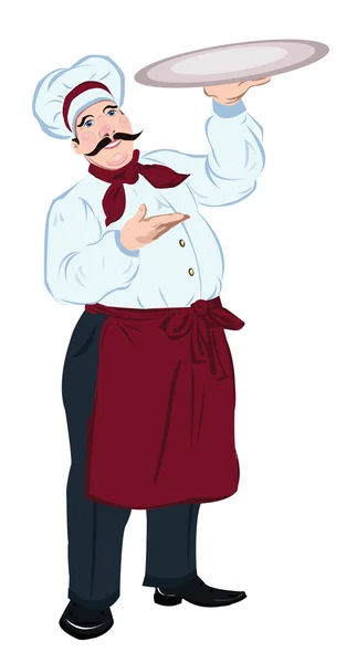 Şef aşçı ile bir tepsi