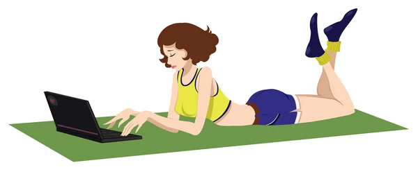 dizüstü bilgisayar kullanan kız