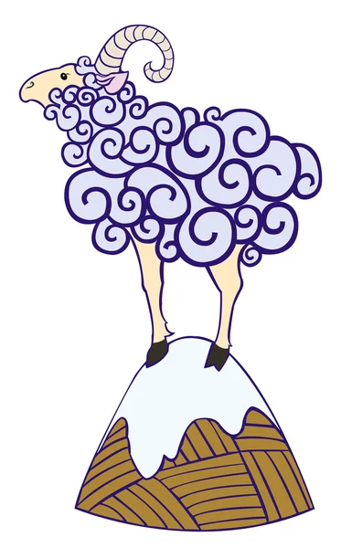 tepe üzerinde beyaz koyun