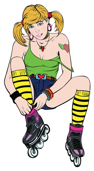 güzel bir genç kız ve rulolar