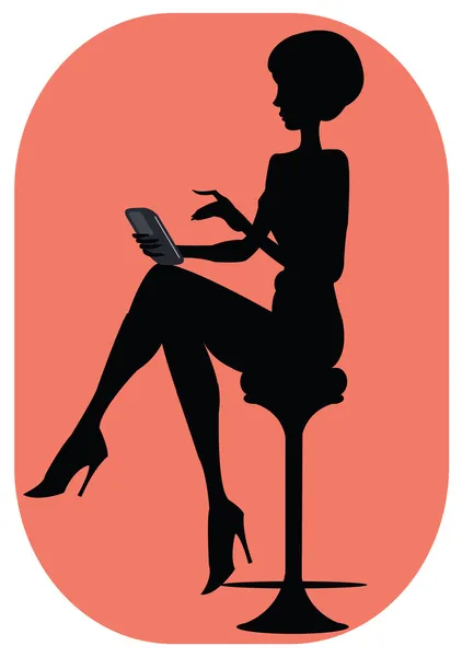 Kız telefonu silüeti