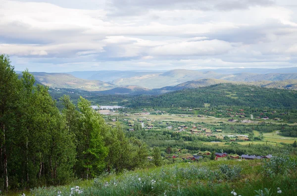 Natursköna byn i Norge Royaltyfria Stockbilder