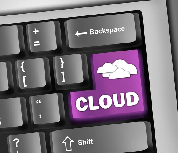 Tastatur Illustration "Cloud Computing" — Stockfoto