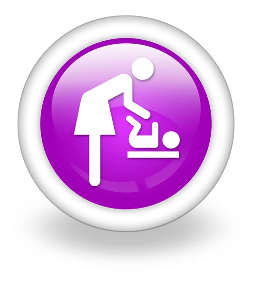 Pictograma do botão do ícone "Mudança do bebê " — Fotografia de Stock