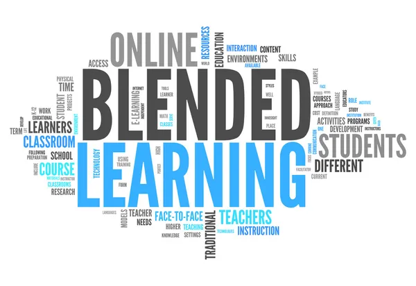 Slovo cloud "blended learning" — Stock fotografie