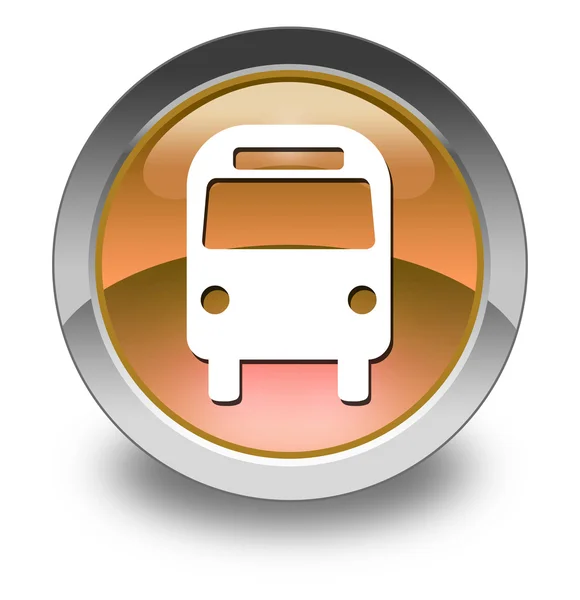 Ícone botão Pictograma "Ônibus, Transporte Terrestre " — Fotografia de Stock