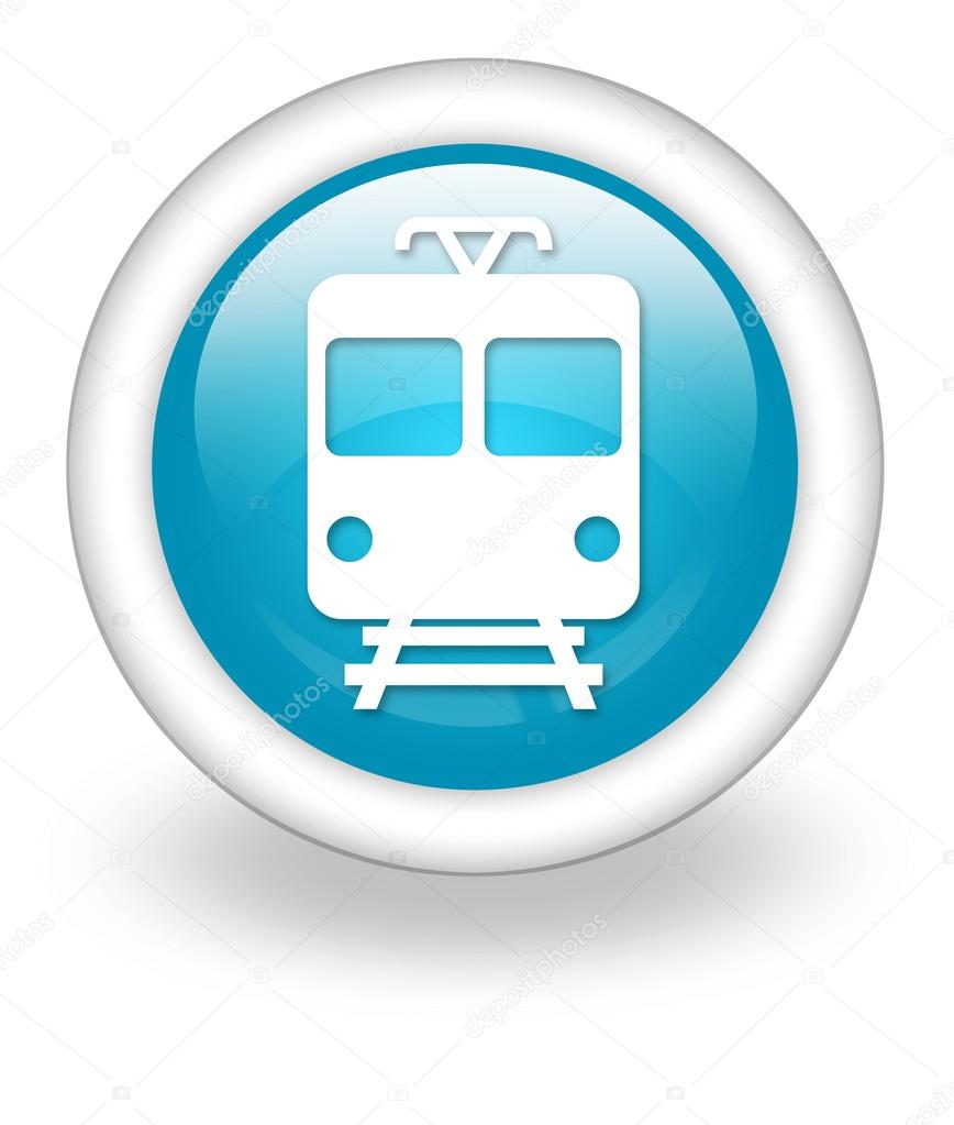 Icon, Button, Pictogram with Train, Mass Transit symbol