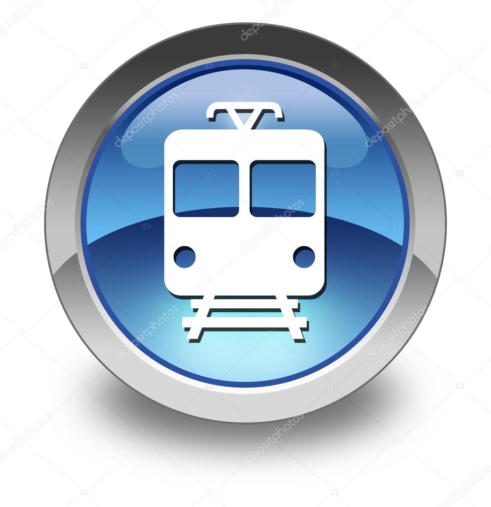 Icon, Button, Pictogram with Train, Mass Transit symbol