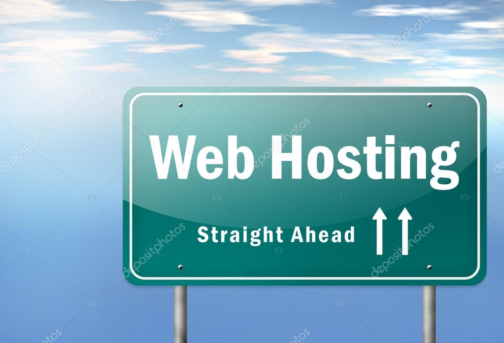 Highway Signpost with Web Hosting wording