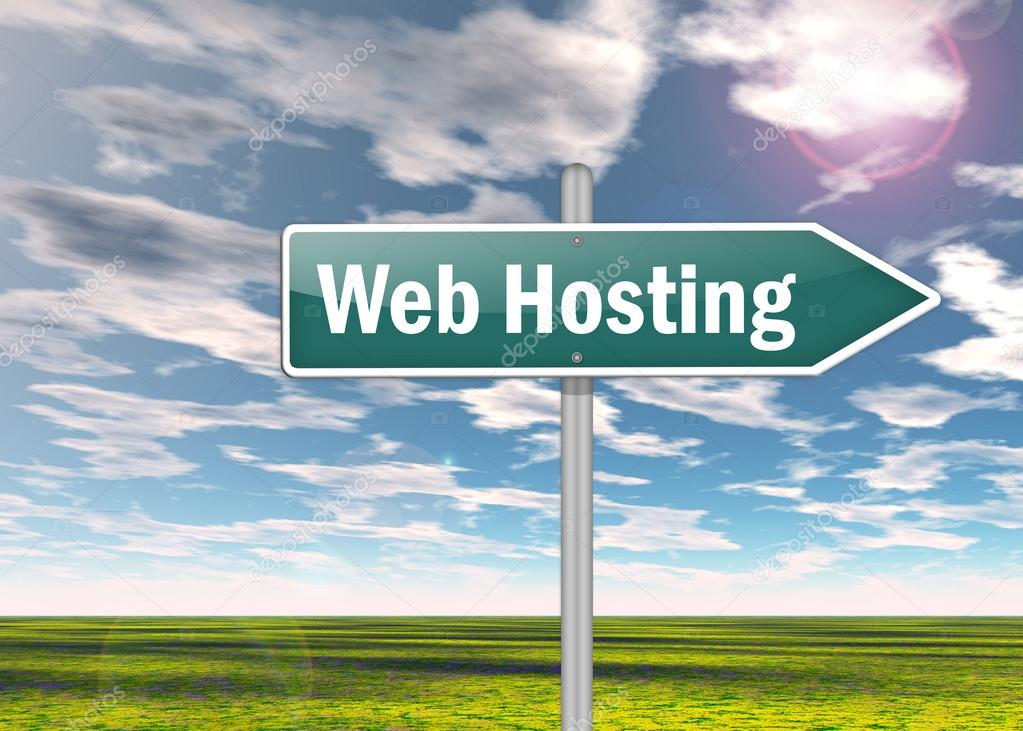 Signpost with Web Hosting wording