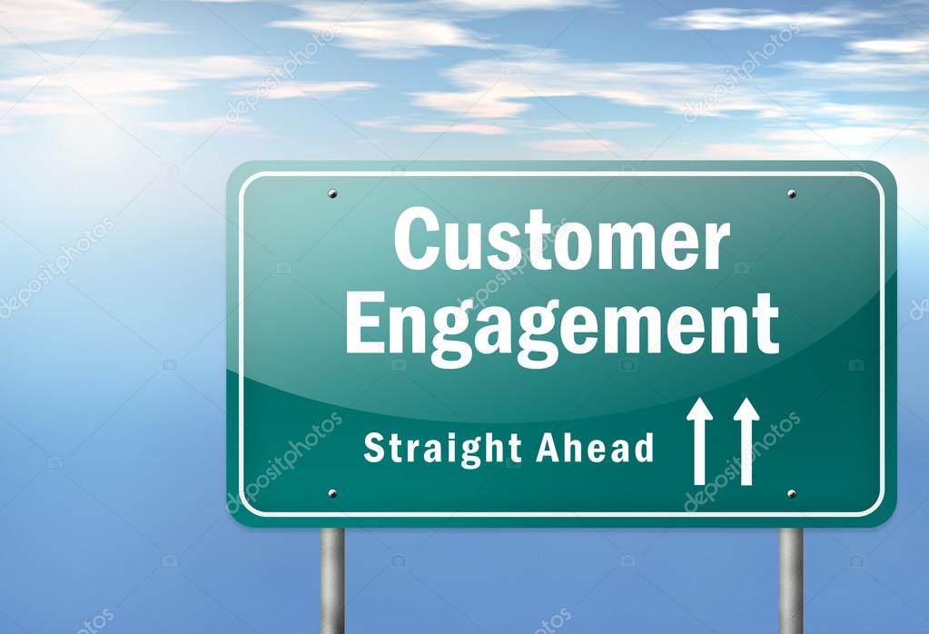 Highway Signpost with Customer Engagement wording