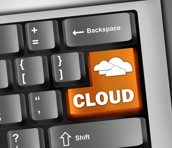 Tastatur Illustration Cloud Computing — Stockfoto