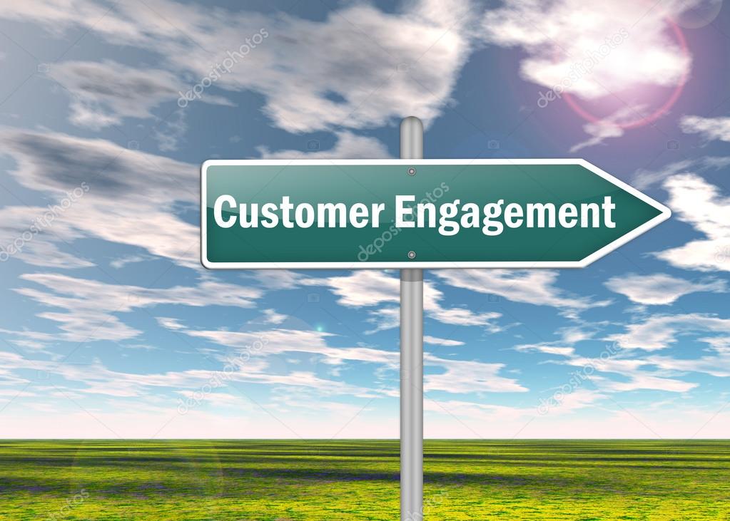 Signpost with Customer Engagement wording