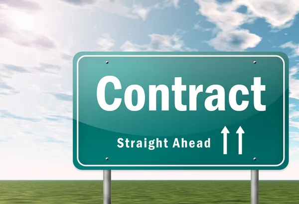 Highway Signpost Contract — Stock Photo, Image